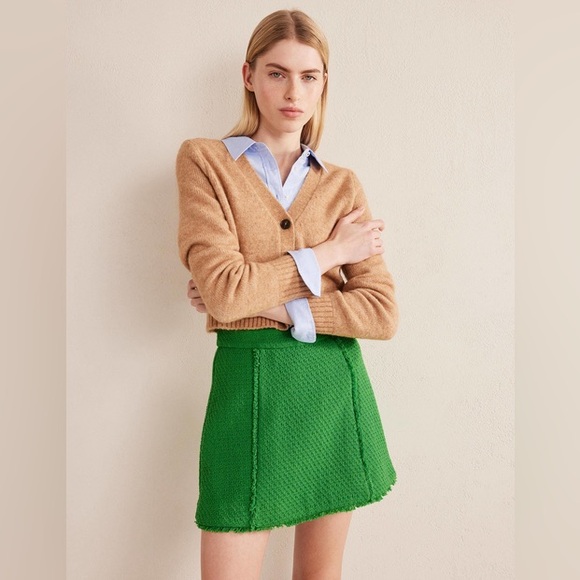 Boden Mini Skirt Tweed Interest Mini - Green Luxe British brand -$160 New - Picture 1 of 8